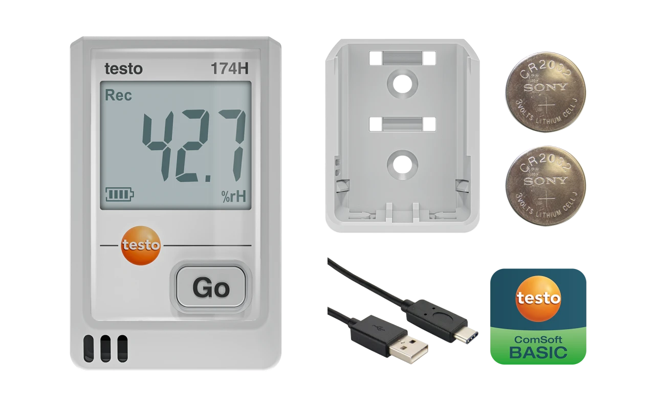 testo 174 H - Mini data logger for temperature and humidity with USB-C and PC Software - Image 2